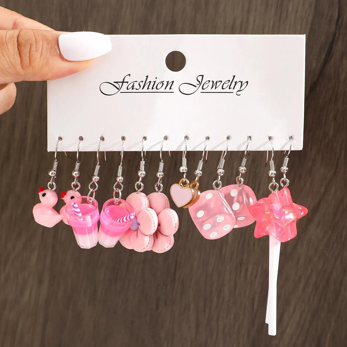 New Fashion Cute Cartoon Earring Set For Women Colorful Dopamine Acrylic Earrings Girls New Trendy Jewelry Accessories Gifts