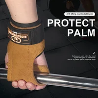 Cowhide Weight Lifting Gloves Heavy Duty Straps With Wrist Support For PowerLifting Deadlifts Adjustable Padded Bodybuilding 1