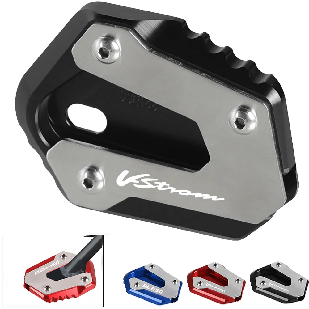 

For SUZUKI V-STROM 650 DL 650/XT Kickstand Foot Side Stand Extension Pad Support Plate Tire Valve Cap VSTROM DL650 2004-2022