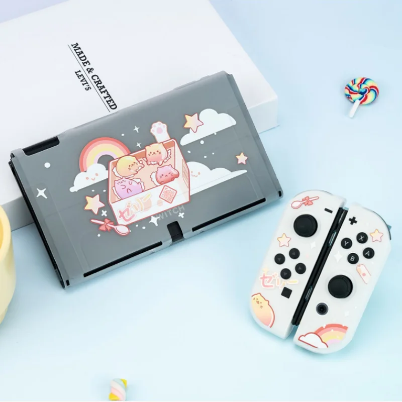 Estojo Protetor para Nintendo Switch Protetor de Concha de Cristal Capa Macia Fosco Transparente Tpu Oled ns Controlador Joy-con - Image 4