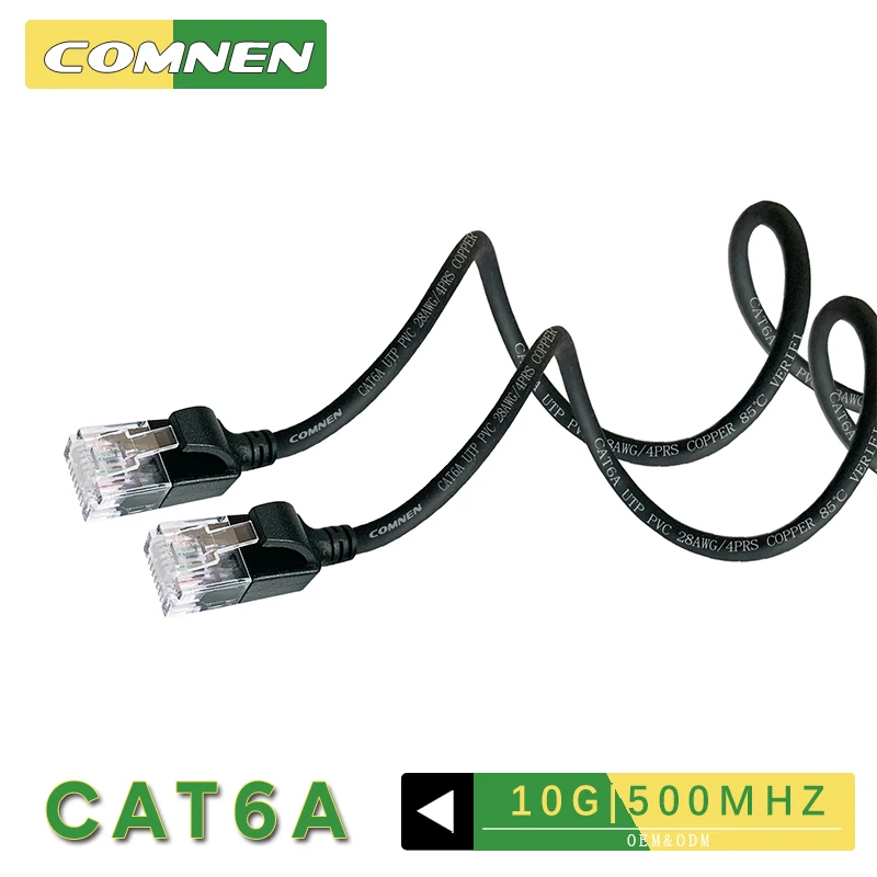 COMNEN RJ45 Cat6a Ultra Thin Ethernet Cable UTP Unshielded Ultra Slim Patch Cable Category 6a Patch Lead for Laptop TV Box Modem product category