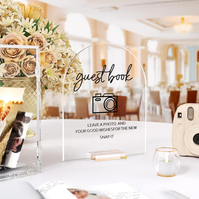 Place Card Holders Place Cards Wedding Table Numbers Floral Card Holders Acrylic Sign Holders Mini Chalkboard Signs 2Pcs Blank Acrylic Sign With Stand for Wedding