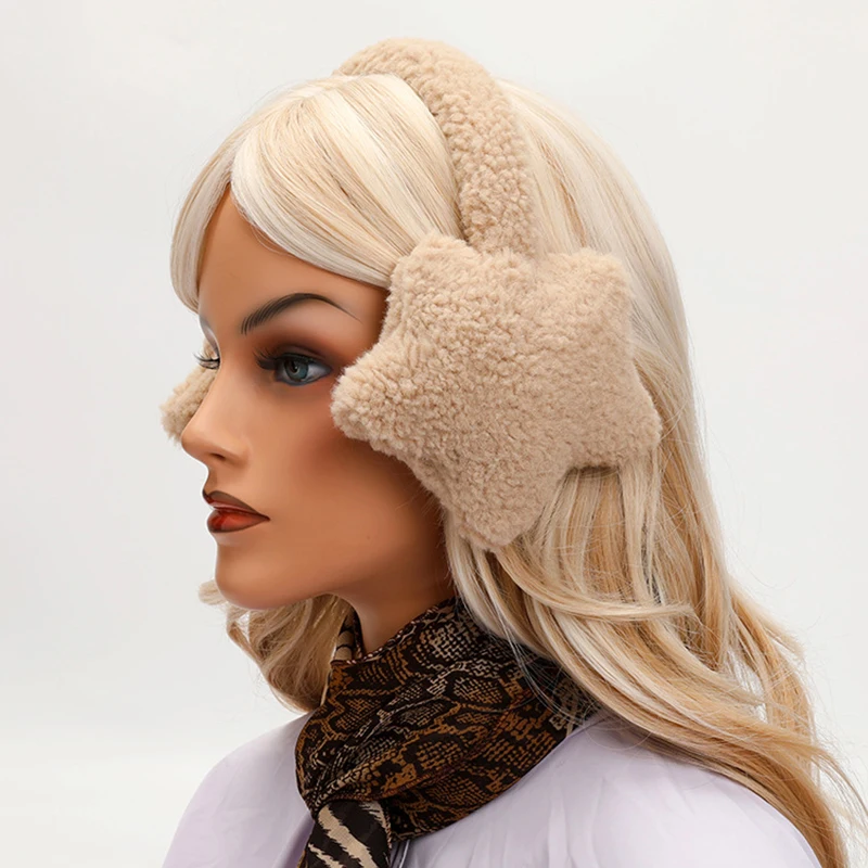 Cute Stars Soft Plush Warmer Earmuff Earflap Winter Outdoor Cold Protection Ear-Muffs Ear Cover Gift