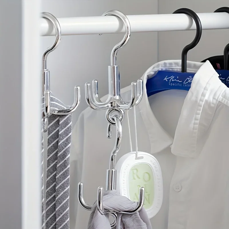 Description Picture 5 of item1/2PCS Four-Claw Hook Multi-Functional Multi-Purpose Movable Hook Rotatable Hanging Bag Hat Scarf Dormitory Storage Punch-Free