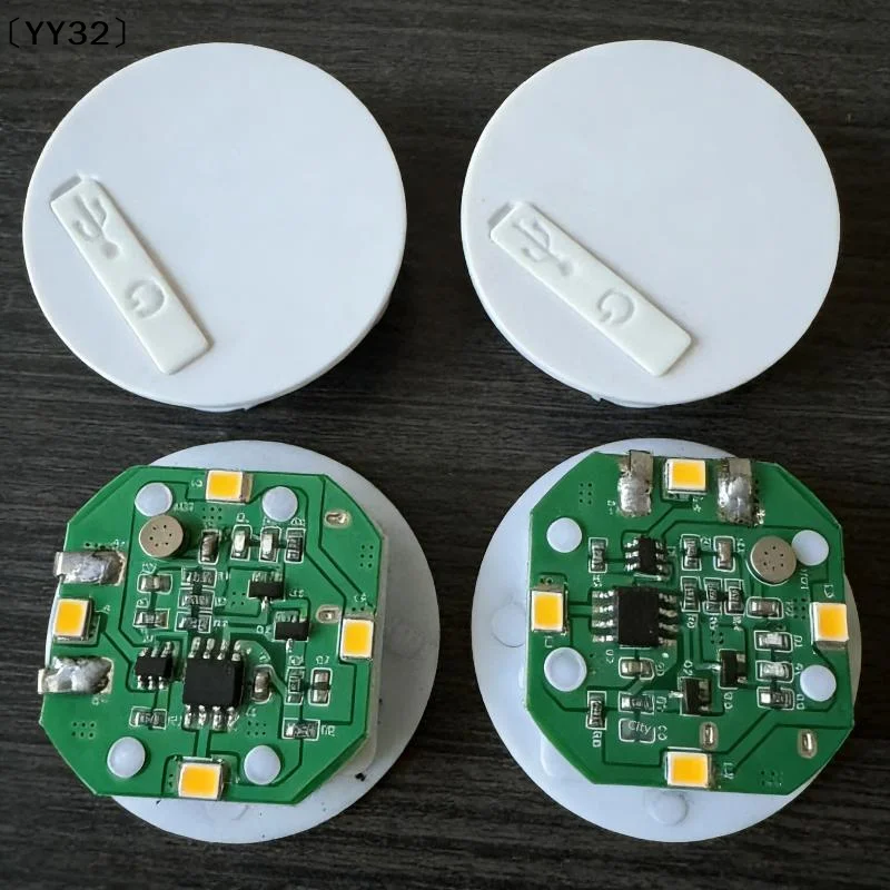 1Pcs 태핑/사운드 제어 조명 장난감 38mm 충전식 LED 라이트 나이트 램프 DIY 인형 집 액세서리 벽 침대 옆 램프