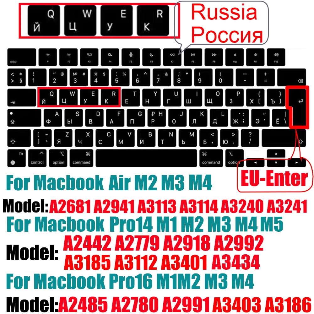 Premium Silicone Keyboard Protector for MacBook Air and Pro (2022-2025)