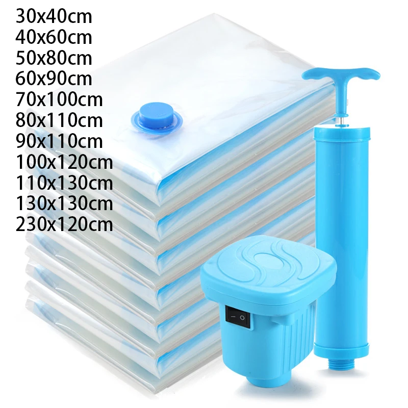 Vacuum Clothing Storage Bag folding Compression space Transparent Quilt Storage Bag Household Big Size SortingBag