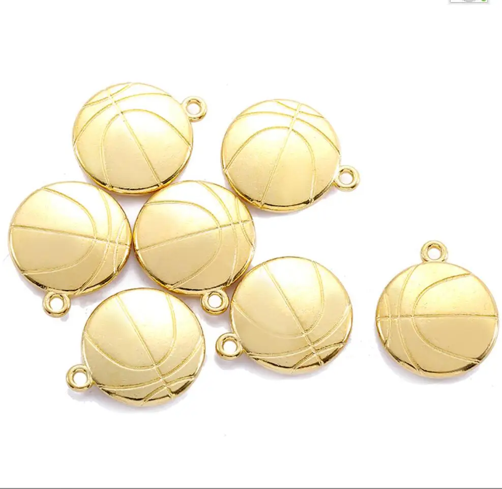 30pcs 22*19mm 3 Colors Antique Gold Color Antique Silver Color Antique Bronze Basketball Charms  Basketball Ball Pendant F0734