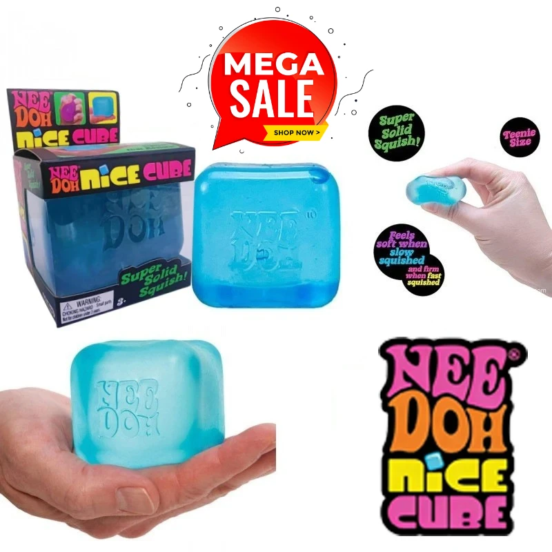 NEW HOT NeeDoh Nice Ice Squish Super Solid Cube Sensory Fidget Stress Relief For Adults Squeeze Fidget Toy_voghion.com