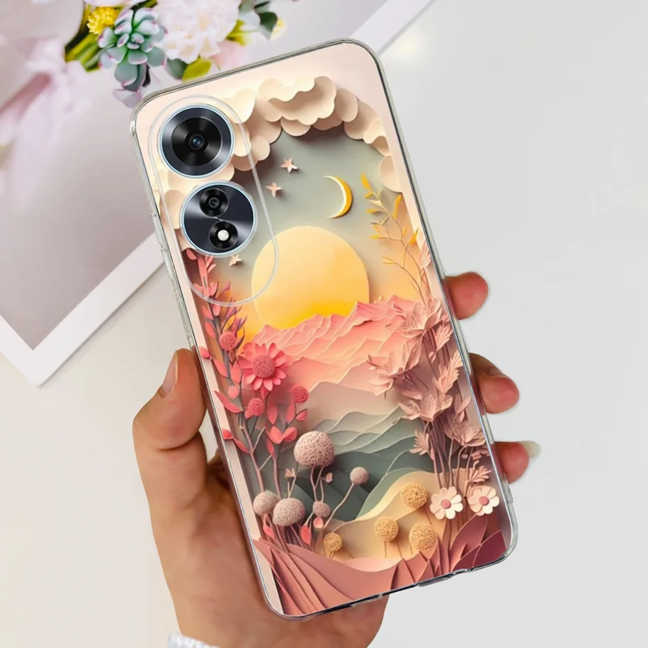 2024 New Stylish Flower Transparent Soft Silicone Slim Back Cover