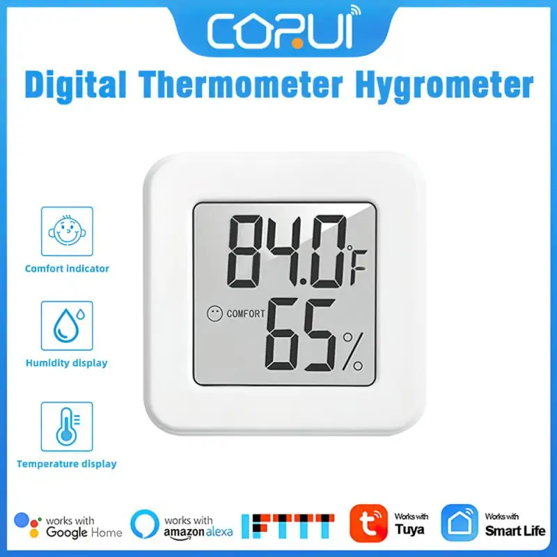 

CoRui Indoor Thermohygrometer Digital Celsius/Fahrenheit Mini Thermometer With Emotional Temperature And Humidity