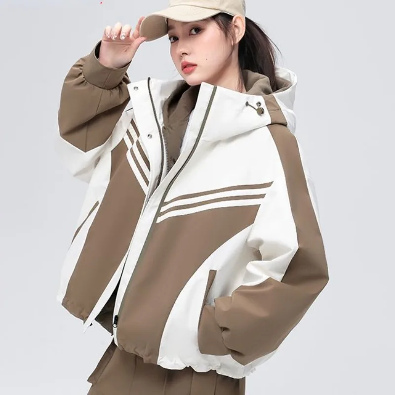 Women White Duck Down Jacket Winter Coat Female Charge Suit Three Piece Set Parkas Warm Thick Outwear Short Hooded Overcoat