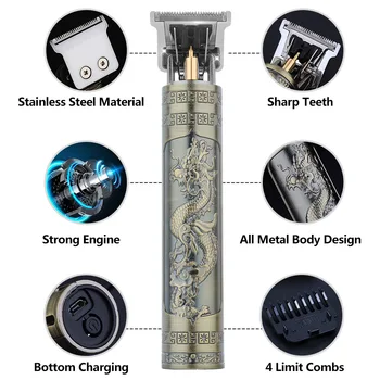 Retro T9 Original Haircutting Machine Set Jackets Trimmer Men's Electric Shaver Male Lence Pro Barber Shaver for Sensitive Areas 5