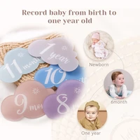 1Set Baby Acrylic Number Milestone Card For Newborn Cute Cloud Shape Photography Props Accessories Month Cards Sticker Baby Gift 2