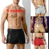 Arjen Kroos Men's PU Leather Shorts Sexy Rave Hot Short Pants with Pockets 1