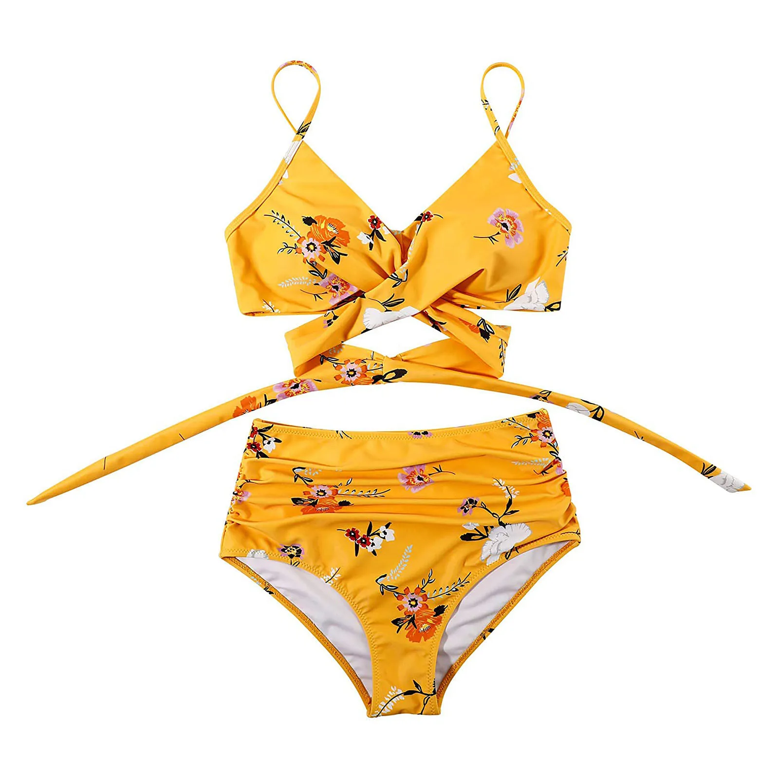 

High Waisted Daily Bikini Sets Women Swimsuit Clothing Set Biquini Bathing Suit Sexy Wrap Mujer Swimwear Suit Summer Beach