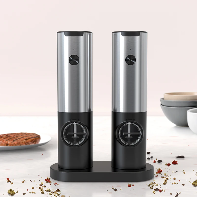 Electric Grinder USB Rechargeable Pulverizer Black Pepper Grinder Set Base Charging Automatic Electric Mill For Grains And Corn дата кабель baseus crystal shine series fast charging type c lightning 20w 1 2 м black