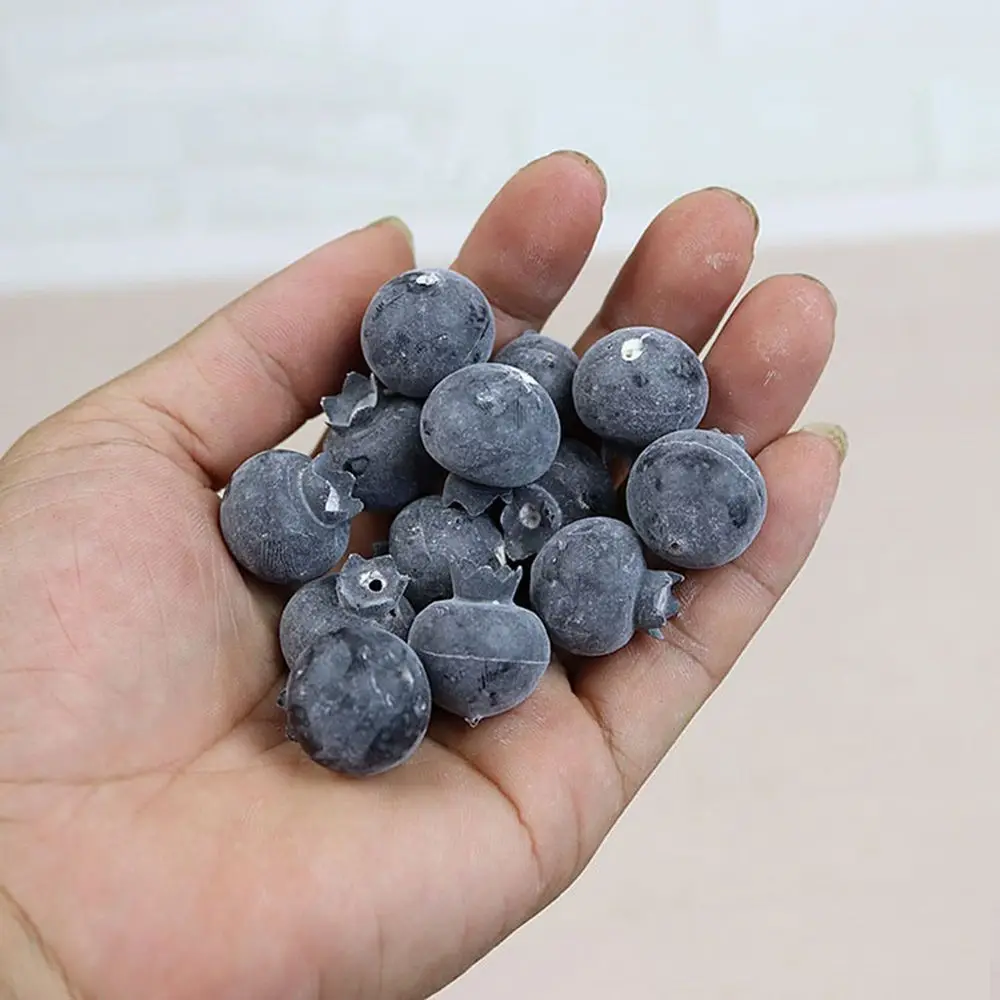 20PCS High Simulation Fruit Plastic Fake Blueberry Photo Props Home Artificial Food Shop Model Decor