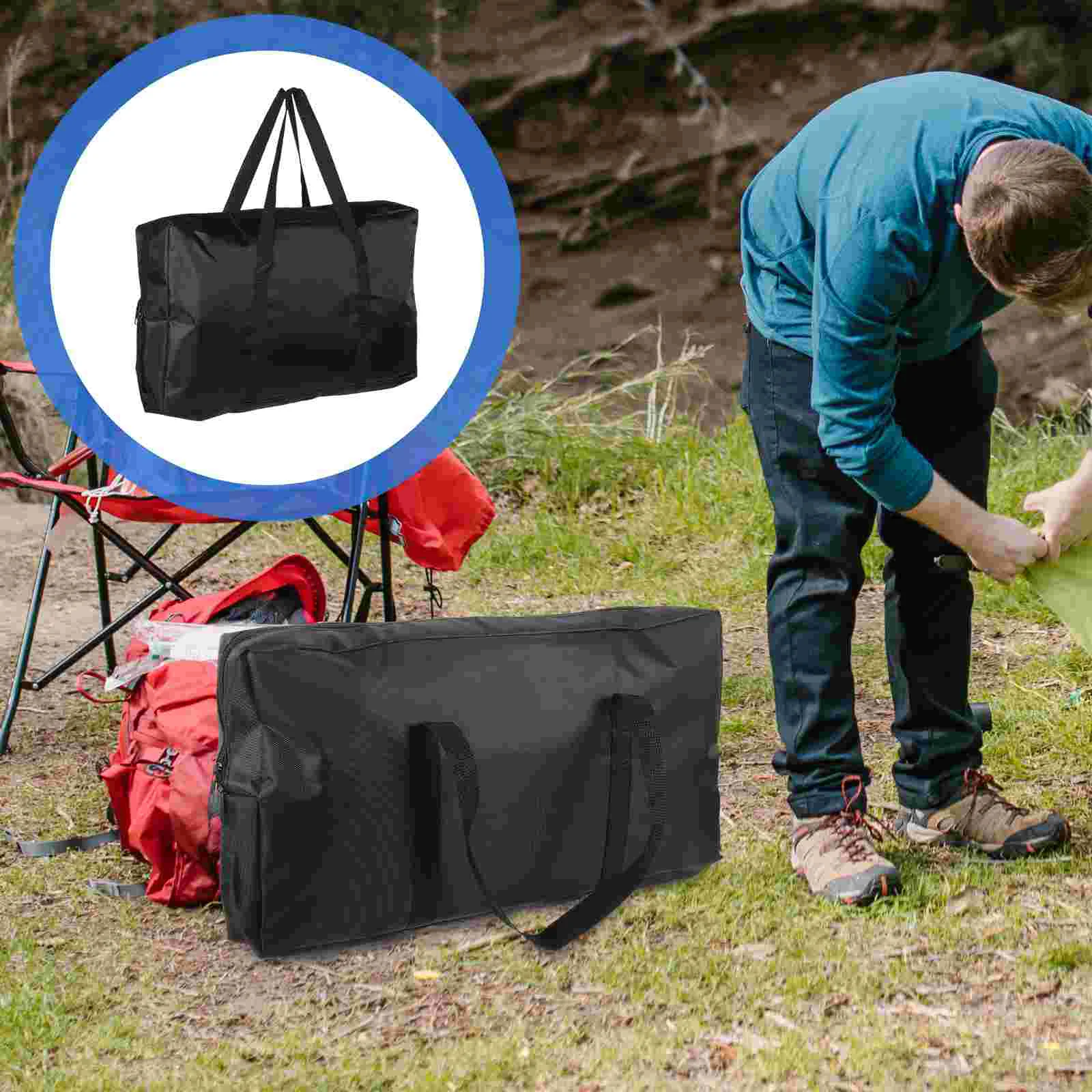 

Grill Carrying Bag BBQ Tool Storage Bag Durable BBQ Grilling Camping Stove Pouch Large Capacity Handbag Waterproof Organizer