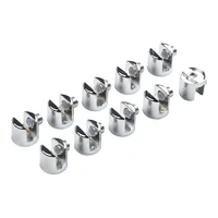 Clips Glass Bracket Clamp Silver Zinc Alloy 10pcs Chrome For Fixing Bathroom Glass Holders Home Shelf Support Shelves 1
