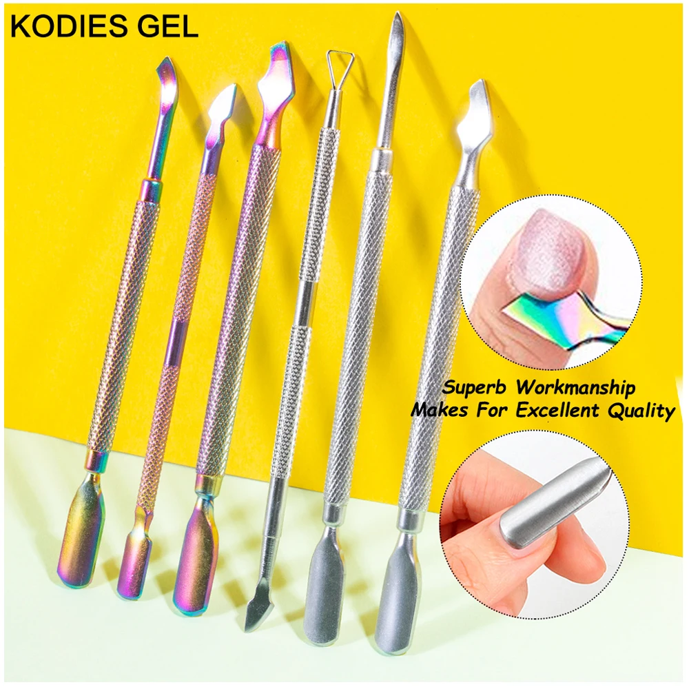 

KODIES гель 1 шт. для педикюра Инструменты для удаления кутикулы инструменты для ногтей двухсторонний из нержавеющей стали кусачки для ногтей Машинка для удаления омертвевшей кожи триммер