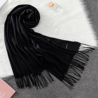 Luxury Soild Imitation Cashmere Winter Warm Women Scarf Long Shawl and Wraps Hijab Store Pashmina Female Foulard Head Scarves - Image 2