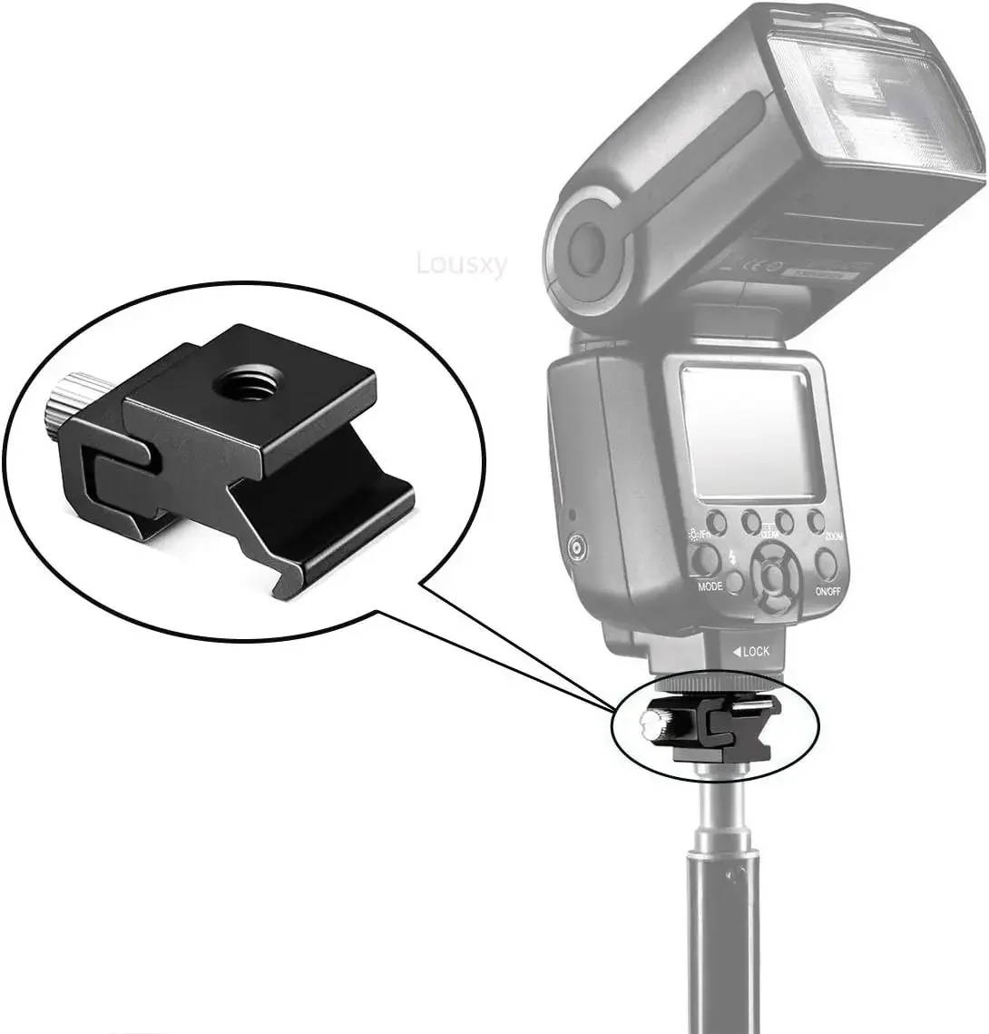 Camera Flash Adapter Metal Cold Shoe With 1/4"-20 Tripod Screw Thread For Nikon Canon