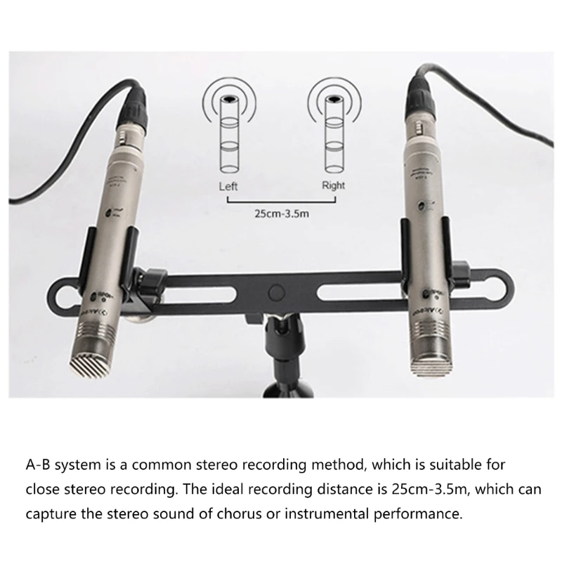 Stereo Microphone Rods for 2 Microphones Studio Recording Mic Stand Microphones Double Mount Extension Brackets microphone stand microphone mount clamp microphone shock mount microphone clip holder