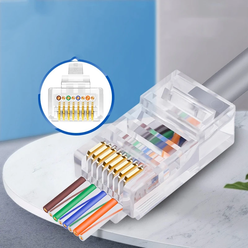Hot-RJ45 8P8C 네트워크 커넥터, CAT-5 E 3U, 1.0mm 이더넷 연결 커넥터, 고정 커넥터, 100 개