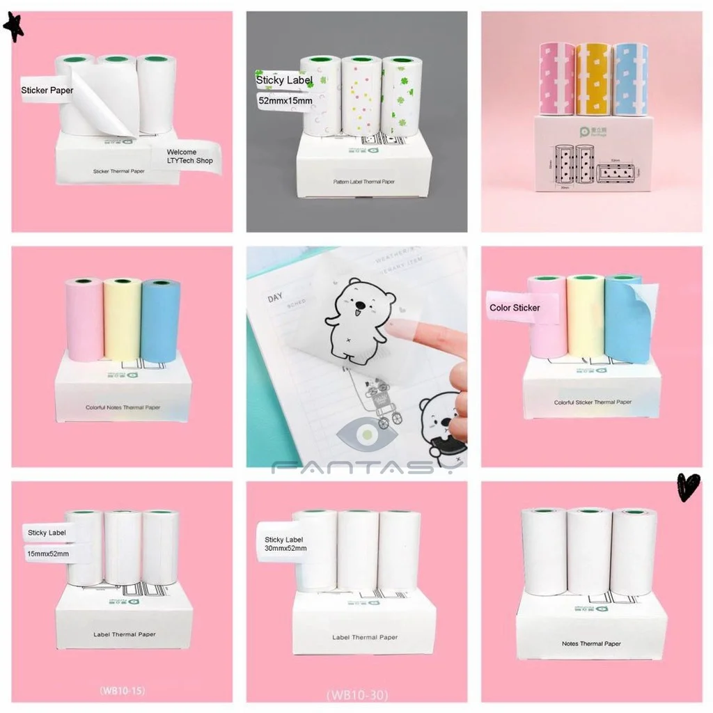 

Peripage A6 Thermal Label Colorful Sticker and Translucent Notes Papers 56mmX30mm