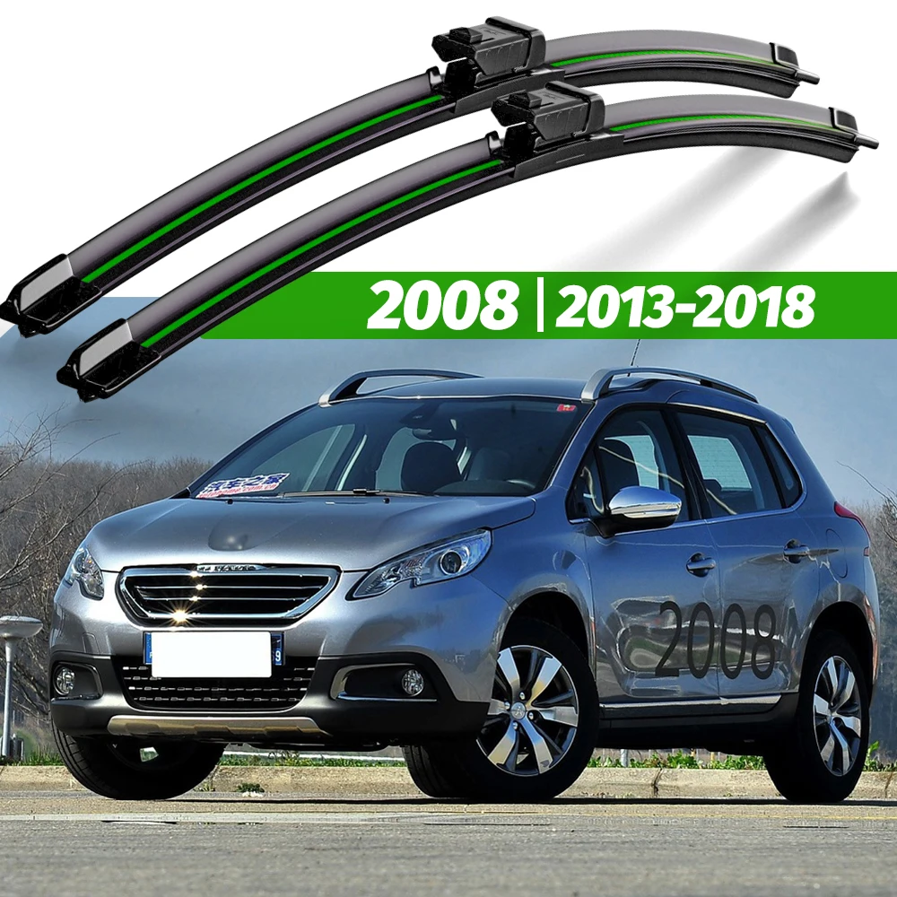 Scheibenwischer LHD Frontwischerblätter für Peugeot 2008 A94 2013–2018 2016 2017 Windschutzscheibe Windschutzscheibe Fensterbürsten 26 Zoll + 16 Zoll Zubehör