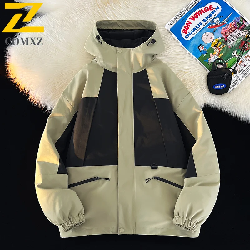 ​Men 3-in-1 Thickened Puffer Jacket Winter Thermal Parka Outerwear Windproof Fleece Lining  Windbreaker Detachable Hood​ Coat