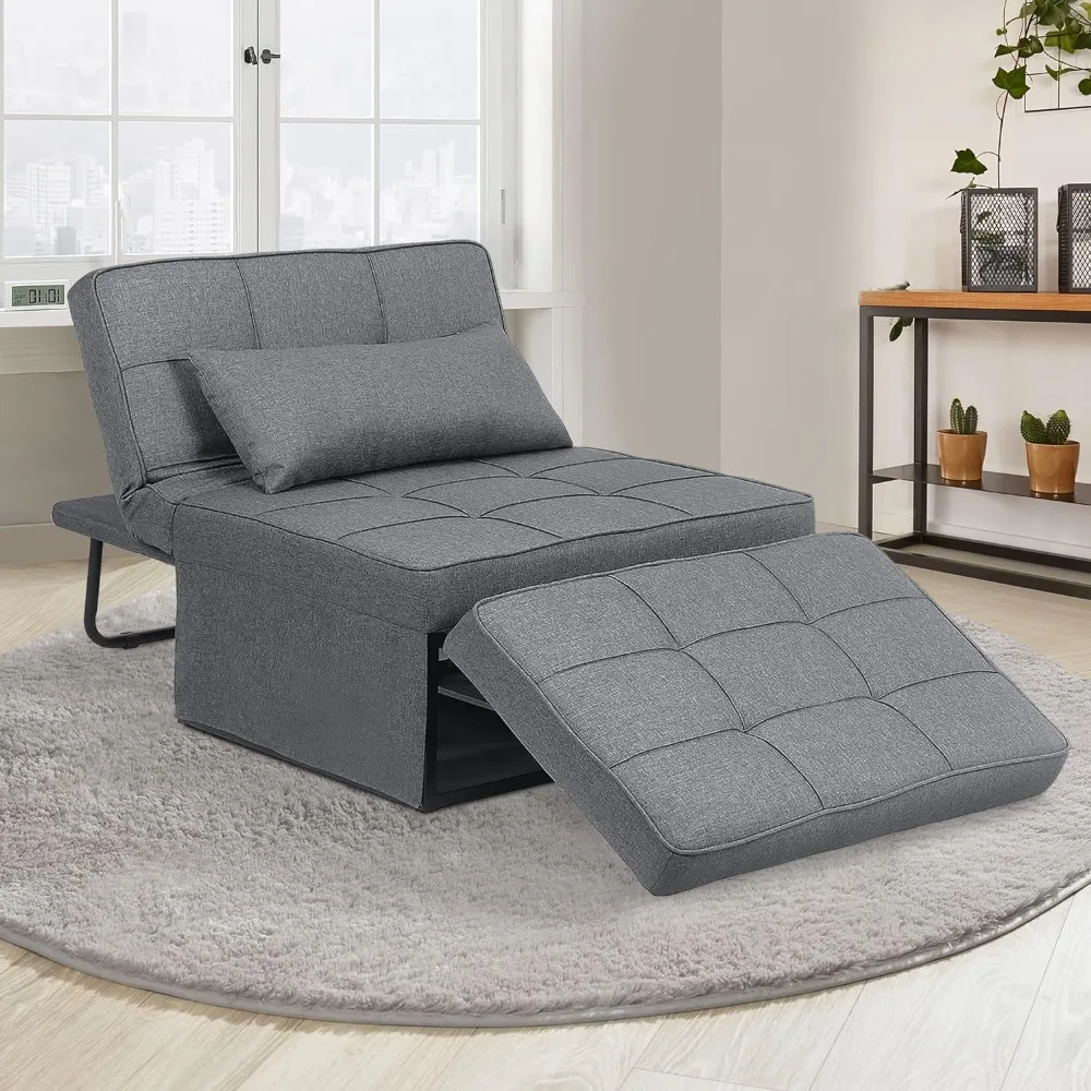 

Living Room Recliners,4 in1 Multi-Function Modern Folding Ottoman Guest Bed with Adjustable Sleeper,Livings Rooms Sofa Recliners