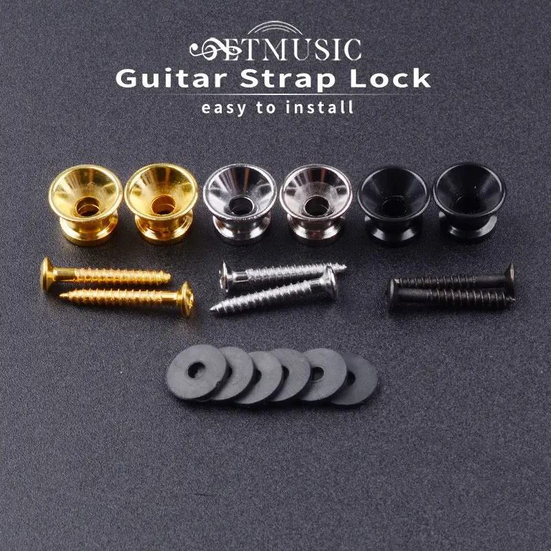 

2PCS Guitar Strap Lock Locking Pegs Pin Metal End Strap Button for Acoustic Classical Electric Bass Guitar Ukulele Guitarra Part