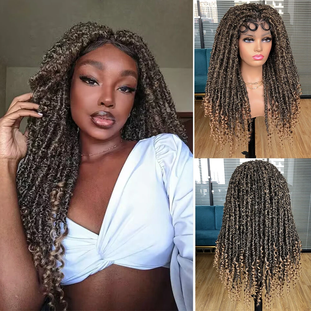FullLaceSyntheticBraidedWigsforBlackWomenButterflyDreadlock