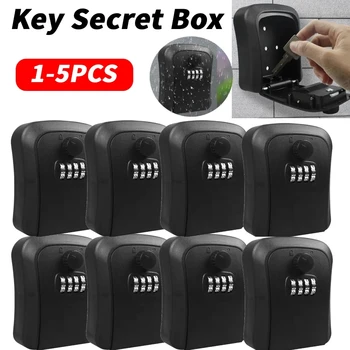 1-10PCS Outdoor Key Safe Waterproof Security Code Lock Wall Mounted Key Storage Secret Box Anti Theft 4 Digit Key Safe Box 1