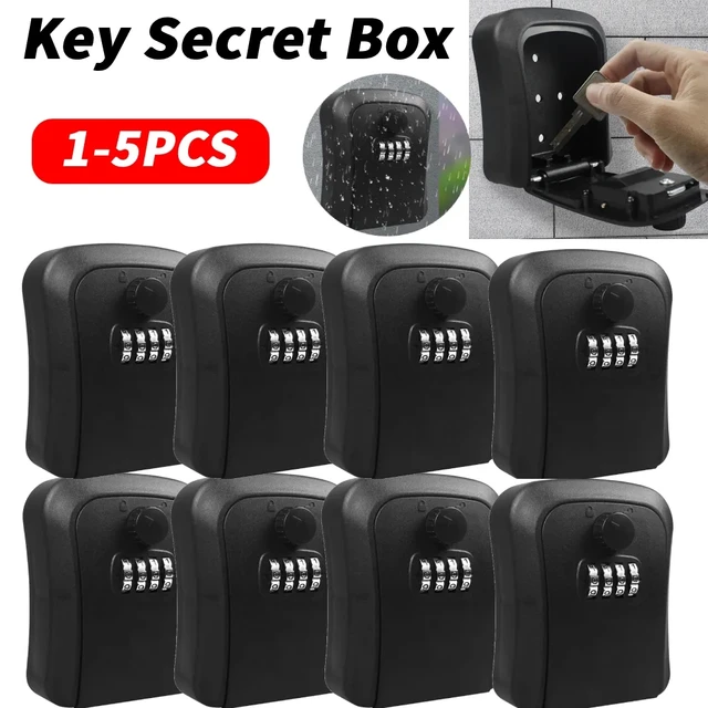 1-10PCS Outdoor Key Safe Waterproof Security Code Lock Wall Mounted Key Storage Secret Box Anti Theft 4 Digit Key Safe Box 1