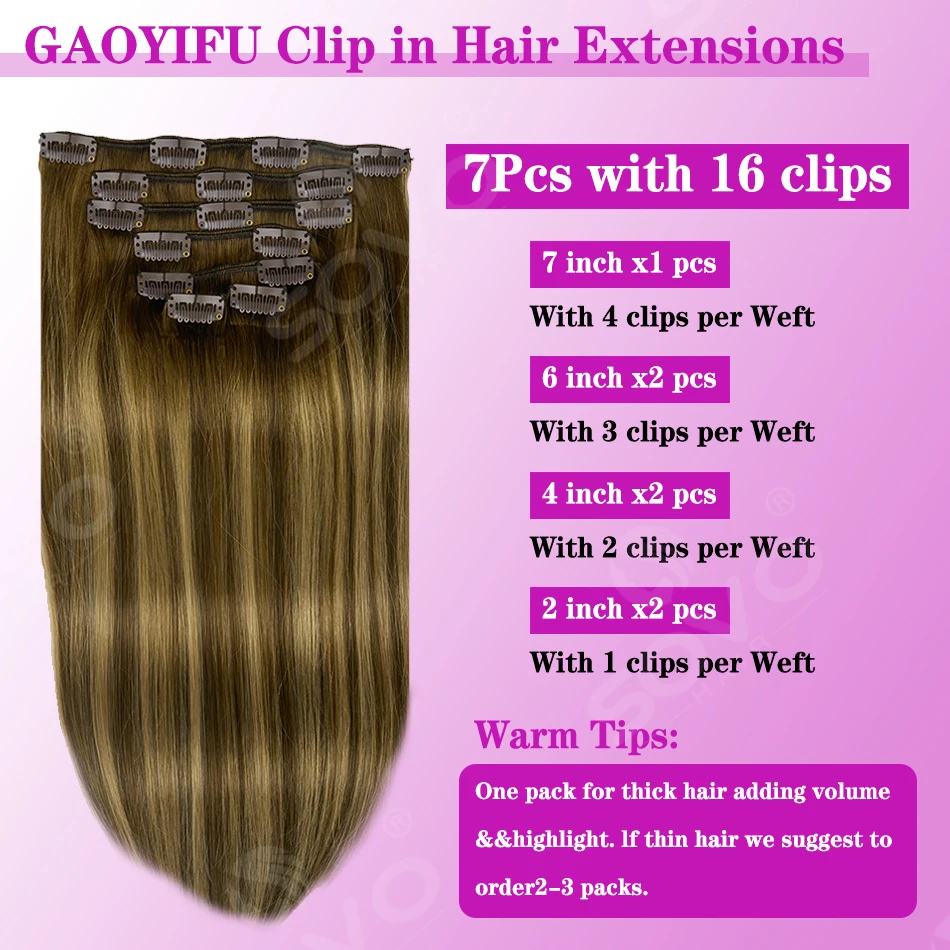 15A Clip in Hair Extensions 100% Remy Human Hair Extensions Clip Ins for Women Balayage Dark Brown Mixed Chestnut Brown 2