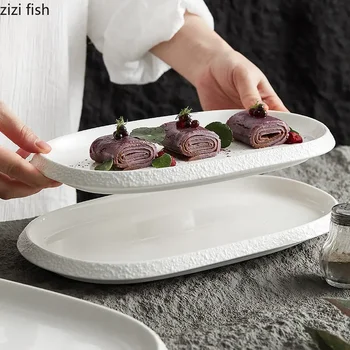 Stone Pattern Oval Plate 1