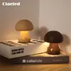 Claeted Wooden Mushroom Bedside Table Lamp Touch Switch INS LED Cute Night Light for Bedroom Childrens Room Sleeping Night Lamps 1