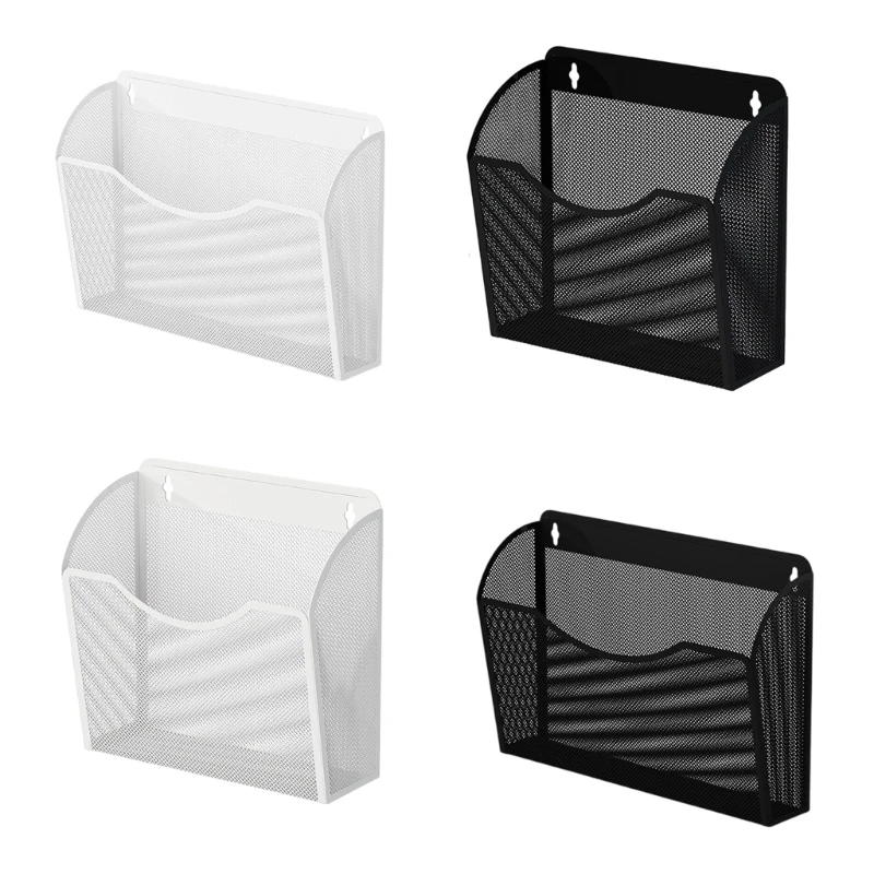 Mesh Wall Mounted File Organiser Basket for Home, book organizer