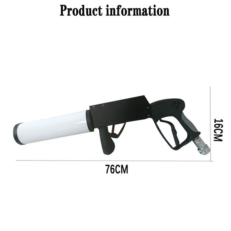 LED DJ CO2ジェットフォグガン ハンドヘルドRGB CO2キャノンガン ステージショー パーティーコンフェッティマシン メタルアップスプレーエアカラムマシン ガスヘイザー