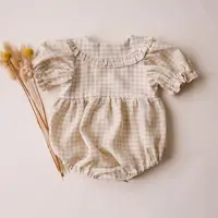 Summer Intant Baby Girl Jumpsuit Linen Cotton Baby Girl One-piece Playsuit 5