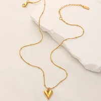 Ramos tempérament coeur pendentif chaîne collier pour femmes en acier inoxydable élégant collier ras du cou bijoux cadeau de fête 5