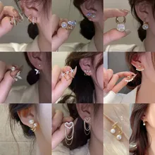  Modyle New Design Gold Color Irregular Flower Earrings For Woman Korean Crystal Fashion Jewelry Accessories Christmas Gifts 