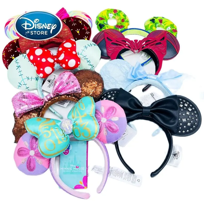 

Mickey Headband Disney Minnie Mouse Ear Disneyland Bow Hairband Hair Accessories Cartoon Mermaid Ariel Headbands Hawaii Headwear