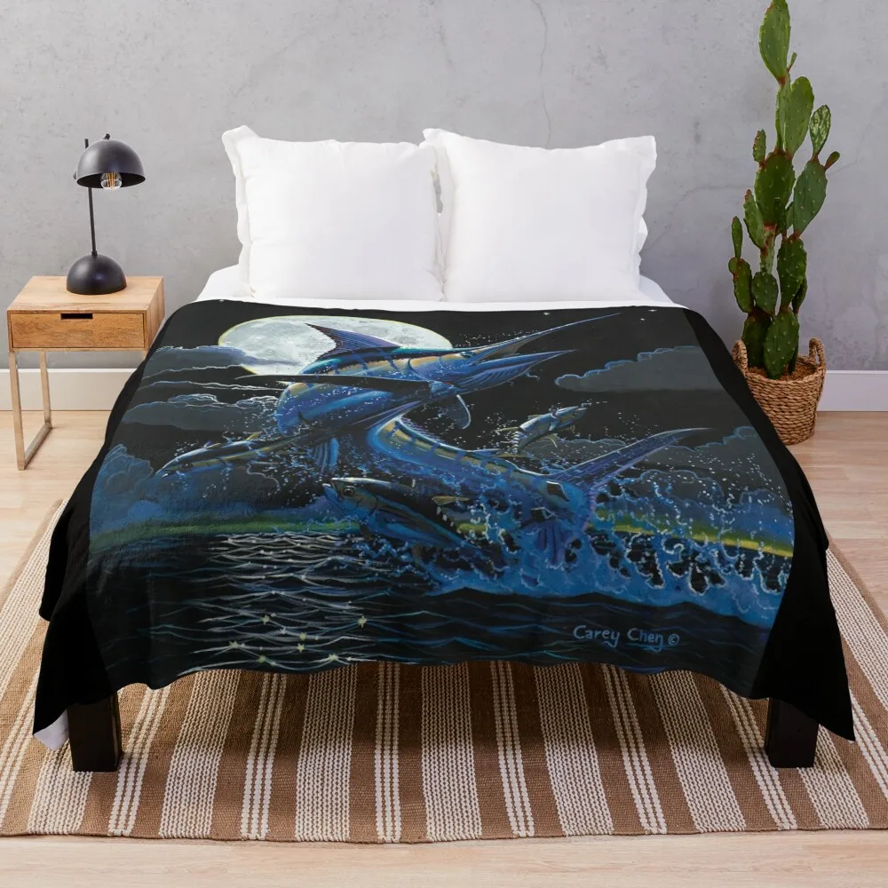 

Marlin Moon Throw Blanket Sofa Blankets Moving Blanket Decorative Throw Blanket