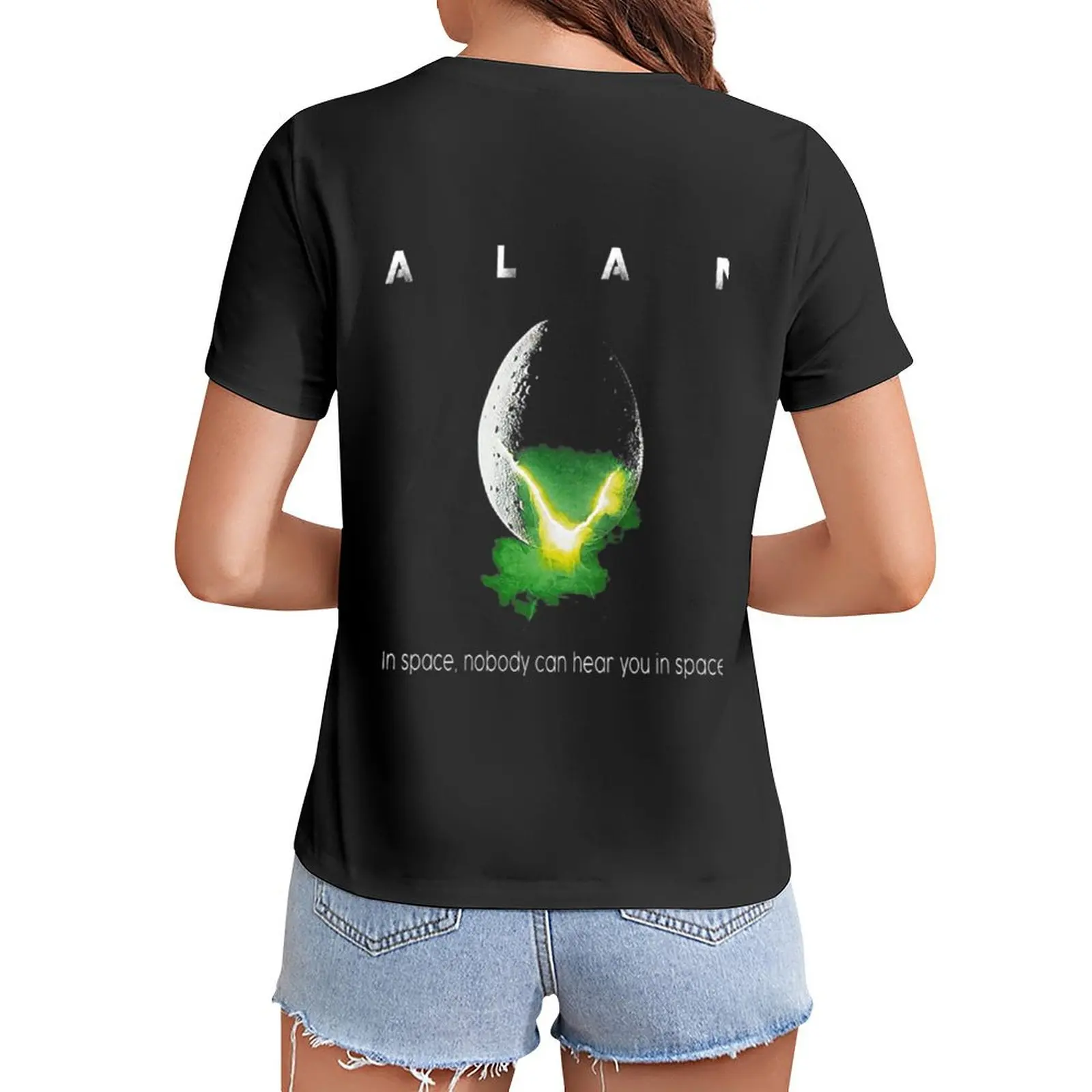 

ALAN In space, nobody can hear you in space T-Shirt aesthetic clothes Short sleeve tee t shirt for Women