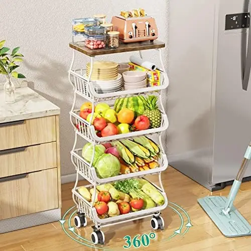 PowerKing Under Shelf Storage Baskets, Foldable Carbon Steel Under Cabinet  Basket for Kitchen Cabinets Pantries Bookshelves Desk, Space-Saving Storage