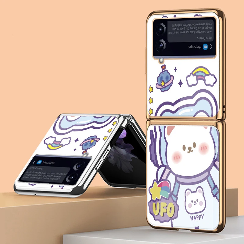 

Чехол-книжка с рисунком из закаленного стекла для Samsung Galaxy Z 4 3 2 1